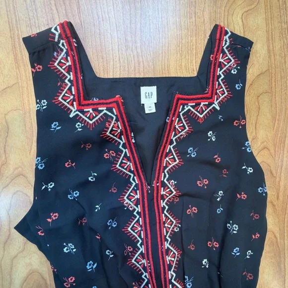 GAP Women’s Boho Pattern Sleeveless Maxi Dress Embroidered V-Neck Size xs - Picture 3 of 8